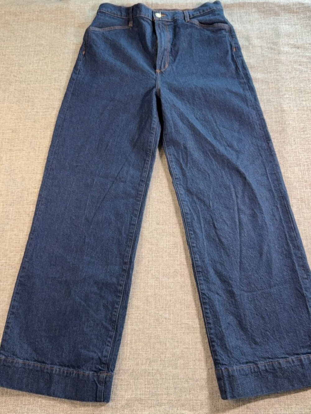 Favorite Daughter Wide Leg Dark Blue Denim Pants